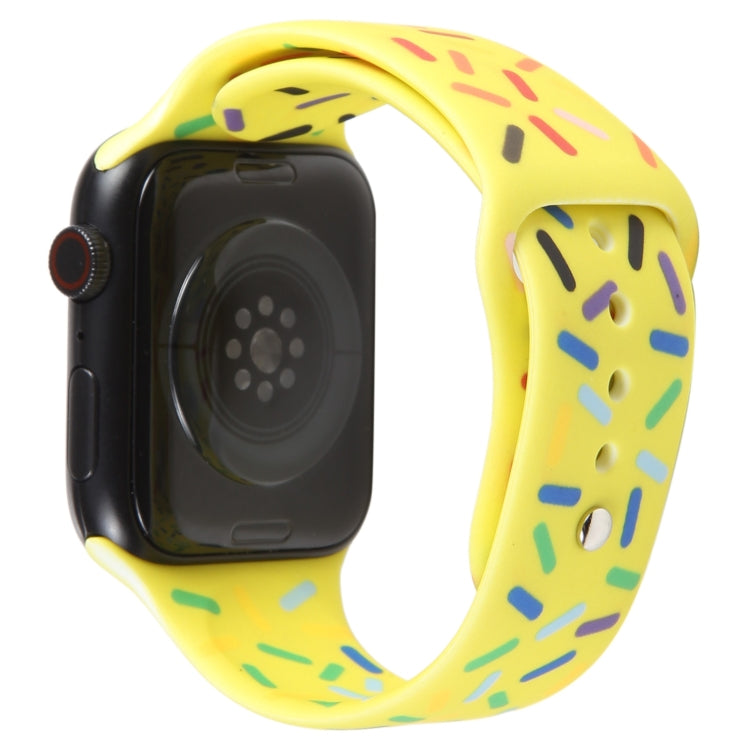 Rainbow Raindrops Silicone Watch Band For Apple Watch SE 2022 40mm(Yellow) - Watch Bands by PMC TechLife | Online Shopping South Africa | PMC TechLife