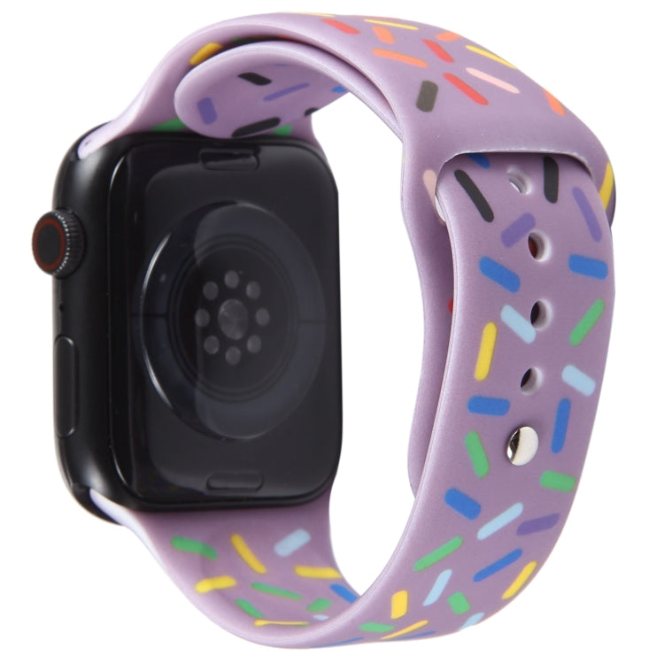 Rainbow Raindrops Silicone Watch Band For Apple Watch SE 40mm(Light Purple) - Watch Bands by PMC TechLife | Online Shopping South Africa | PMC TechLife