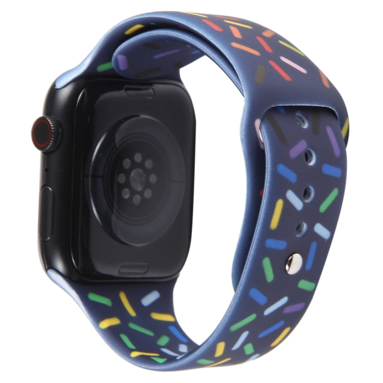 Rainbow Raindrops Silicone Watch Band For Apple Watch SE 40mm(Midnight) - Watch Bands by PMC TechLife | Online Shopping South Africa | PMC TechLife