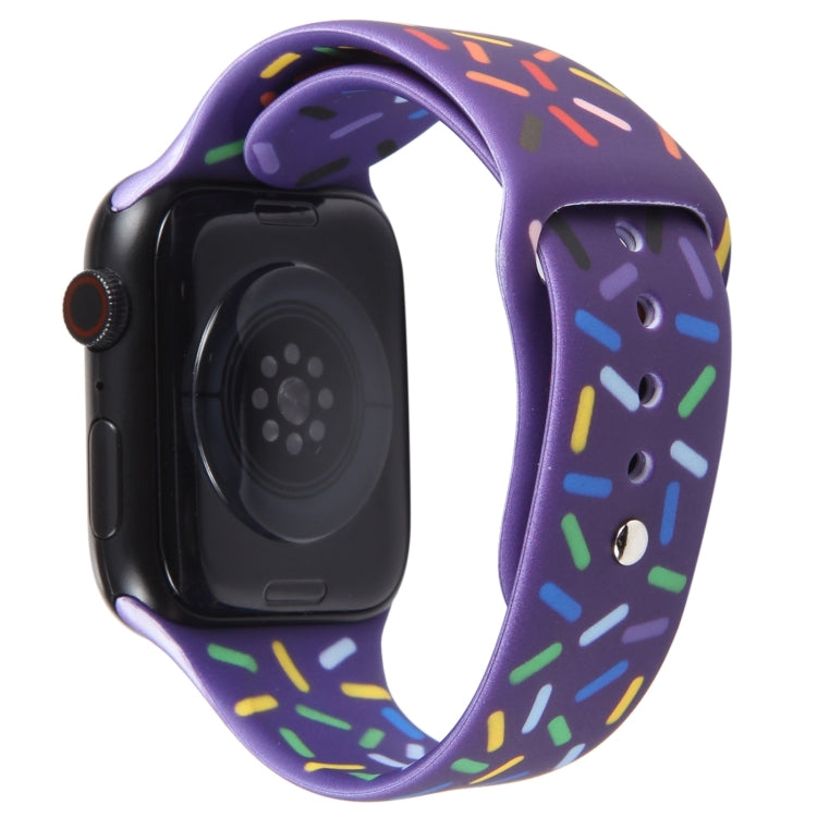 Rainbow Raindrops Silicone Watch Band For Apple Watch 6 40mm(Dark Purple) - Watch Bands by PMC TechLife | Online Shopping South Africa | PMC TechLife