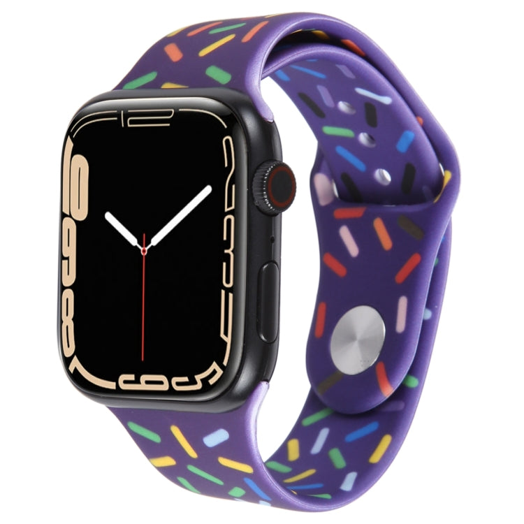 Rainbow Raindrops Silicone Watch Band For Apple Watch 4 40mm(Dark Purple) - Watch Bands by PMC TechLife | Online Shopping South Africa | PMC TechLife