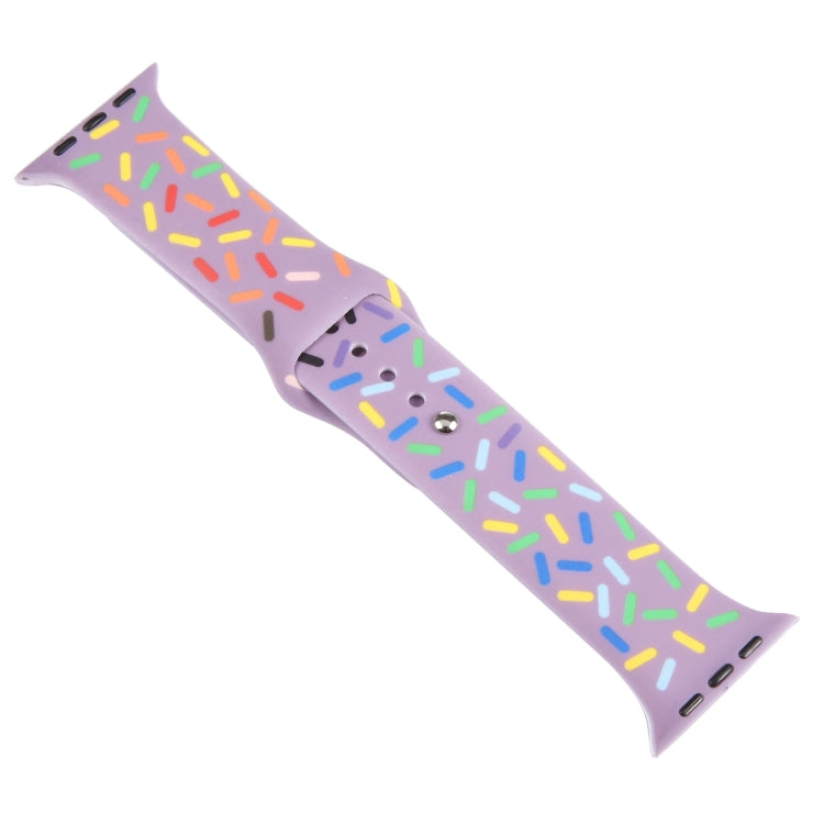 Rainbow Raindrops Silicone Watch Band For Apple Watch 42mm(Light Purple) - Watch Bands by PMC TechLife | Online Shopping South Africa | PMC TechLife