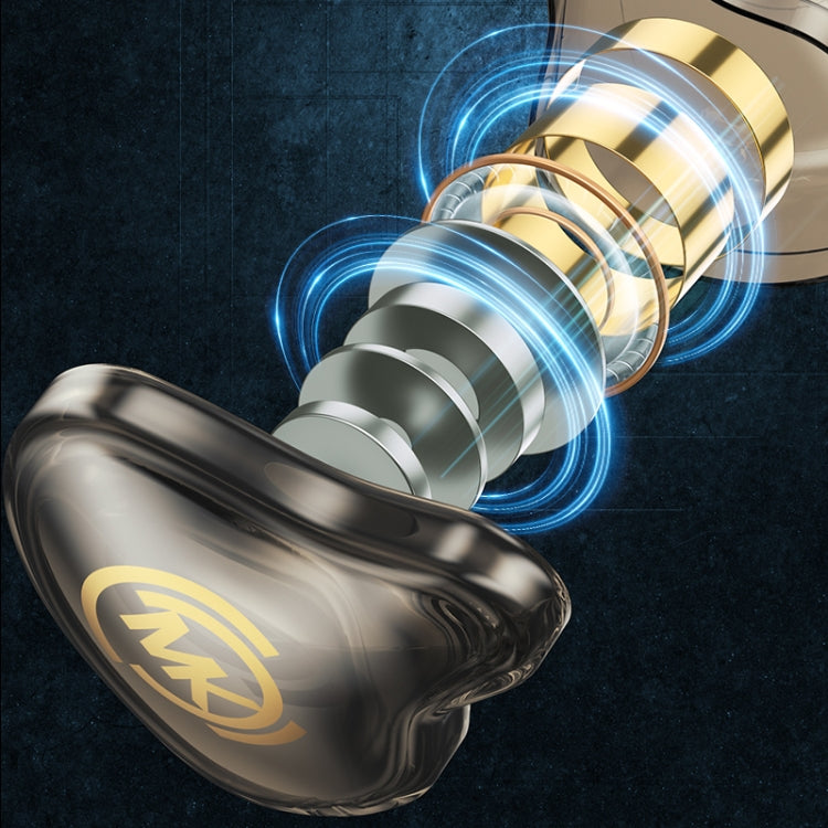 WK YC08 8 Pin Transparent Music Call Wired Earphone, Length: 1.2m(Black) - In Ear Wired Earphone by WK | Online Shopping South Africa | PMC TechLife | Buy Now Pay Later Mobicred