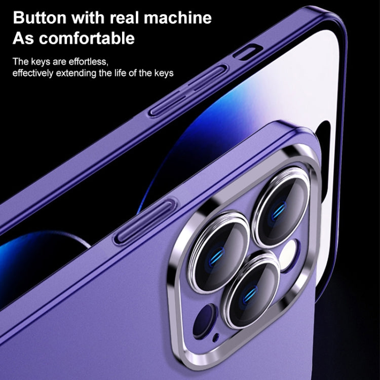 For iPhone 13 Pro Max Frosted Metal Material Phone Case with Lens Protection(Light Blue) - free shipping - PMC TechLife - Order now!