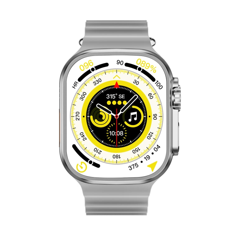 WS-E9 Ultra 2.2 inch IP67 Waterproof Metal Buckle Ocean Silicone Band Smart Watch, Support Heart Rate / NFC(Silver) - Smart Watches by PMC TechLife | Online Shopping South Africa | PMC TechLife