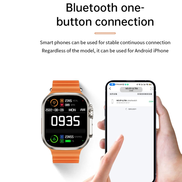 WS-E9 Ultra 2.2 inch IP67 Waterproof Ocean Silicone Band Smart Watch, Support Heart Rate / NFC(Blue) - Smart Watches by PMC TechLife | Online Shopping South Africa | PMC TechLife | Buy Now Pay Later Mobicred