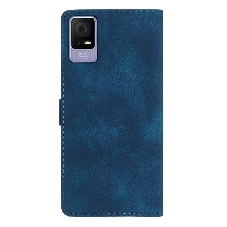For TCL 405 / 406 / 408 Flower Butterfly Embossing Pattern Leather Phone Case(Blue) - free shipping - PMC TechLife - Order now!