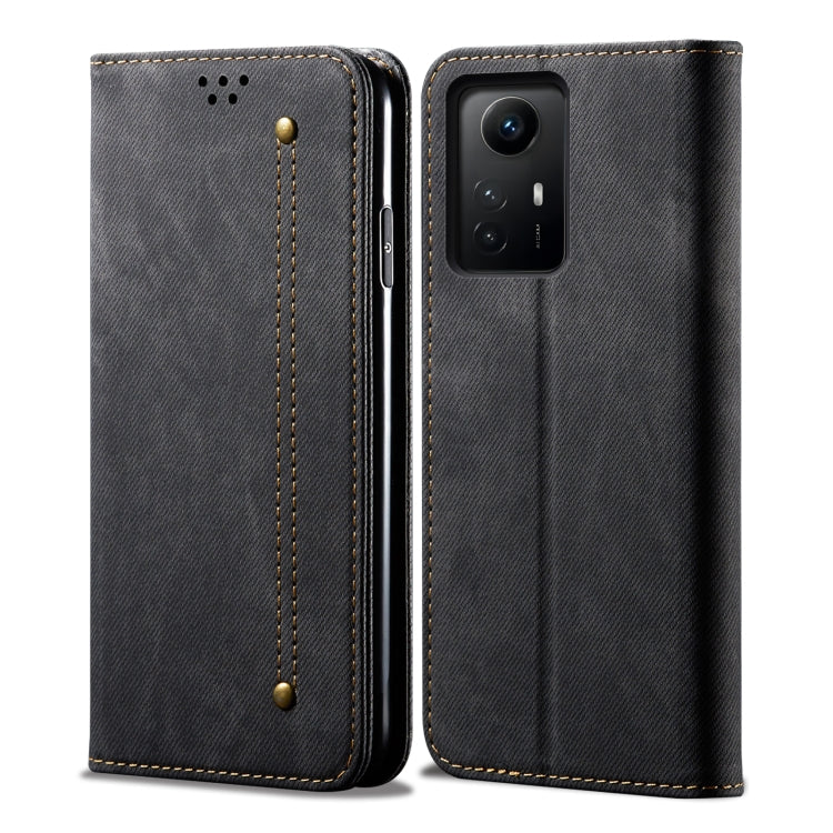 For Xiaomi Redmi Note 12S Denim Texture Flip Leather Phone Case(Black) - free shipping - PMC TechLife - Order now!