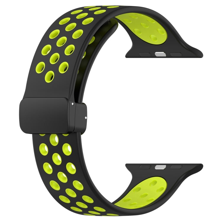 For Apple Watch 6 40mm Magnetic Buckle Silicone Watch Band(Black Limes) - Watch Bands by PMC TechLife | Online Shopping South Africa | PMC TechLife