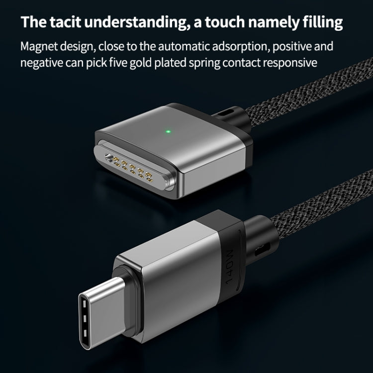 140W Type-C to Magsafe 3 Magnetic Charging Cable, Length:2m(Silver) - Cable & Adapter by PMC TechLife | Online Shopping South Africa | PMC TechLife
