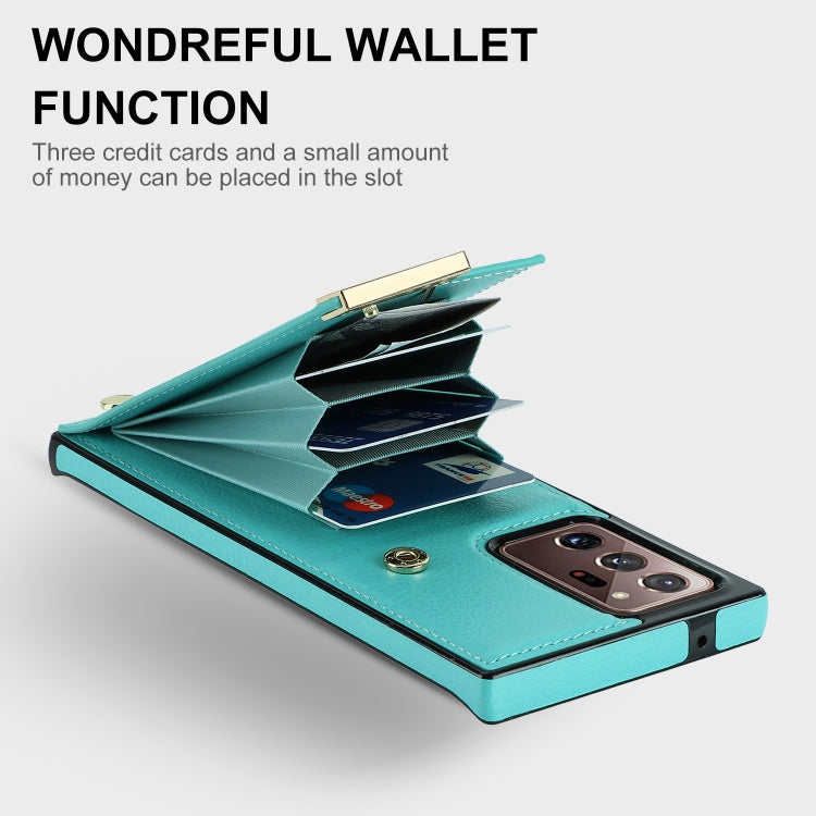 For Samsung Galaxy Note20 Ultra Metal Buckle Card Slots Phone Case(Green) - free shipping - PMC TechLife - Order now!