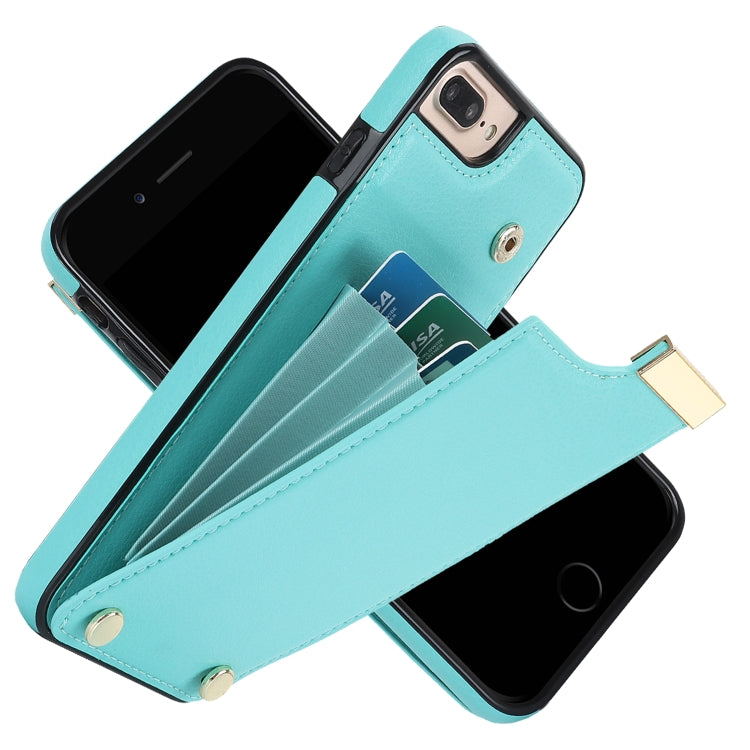 For iPhone 8 Plus / 7 Plus Metal Buckle Card Slots Phone Case(Green) - free shipping - PMC TechLife - Order now!