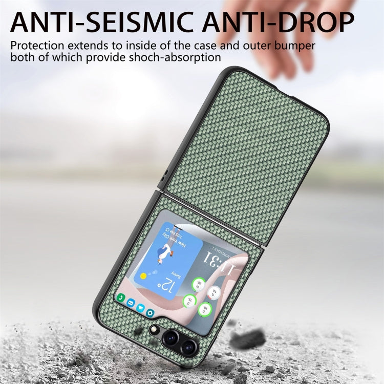 For Samsung Galaxy Z Flip5 Carbon Fiber Fold Back Phone Case(Green) - free shipping - PMC TechLife - Order now!