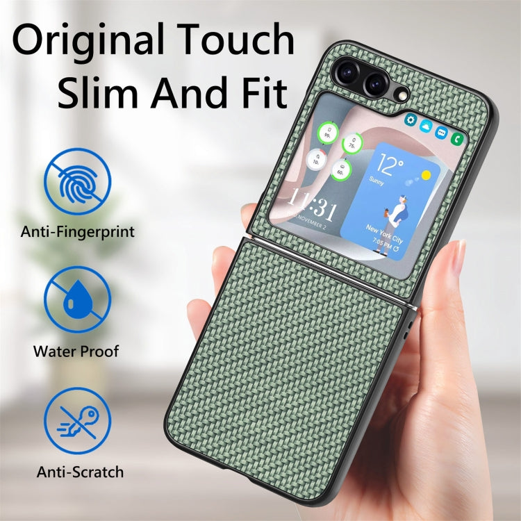 For Samsung Galaxy Z Flip5 Carbon Fiber Fold Back Phone Case(Green) - free shipping - PMC TechLife - Order now!