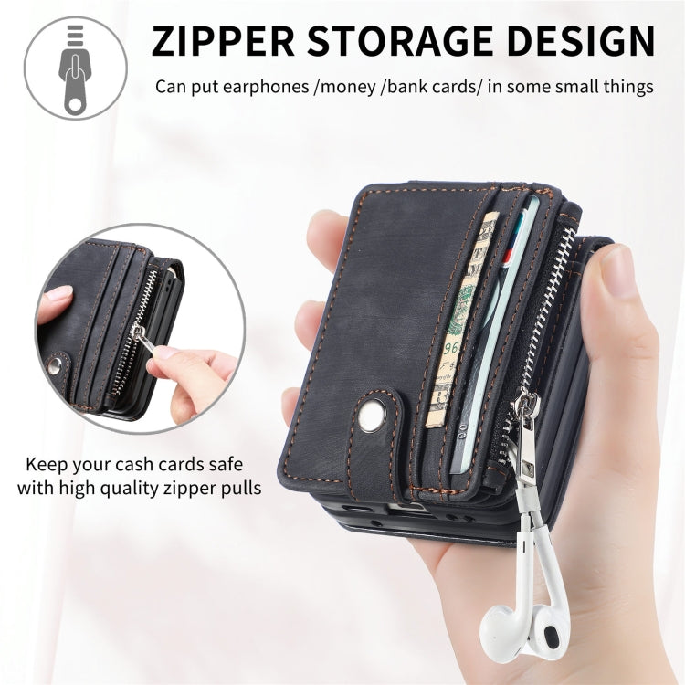 For Samsung Galaxy Z Flip5 Skin-feel PU Zipper Wallet Phone Case(Black) - free shipping - PMC TechLife - Order now!