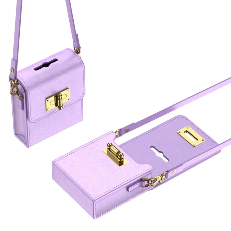 For Samsung Galaxy Z Flip5 GKK Plain Weave Mini Backpack Slim Phone Case with Ring(Purple) - free shipping - PMC TechLife - Order now!