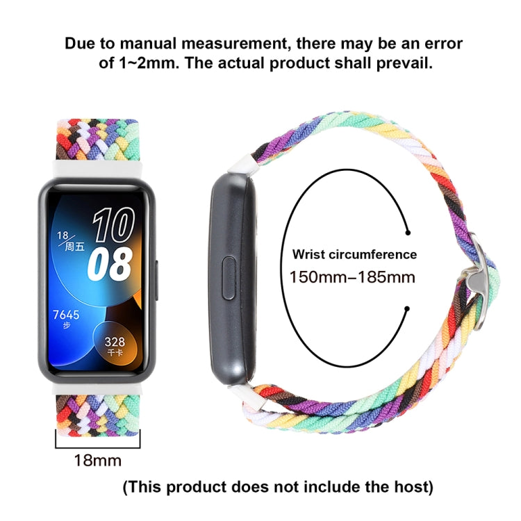 For Huawei Band 8 Nylon Braided Buckle Watch Band(Colorful Black) - Watch Bands by PMC TechLife | Online Shopping South Africa | PMC TechLife