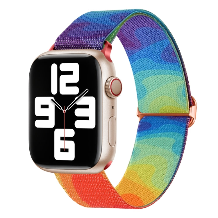 For Apple Watch 5 44mm Painted Pattern Nylon Replacement Watch Band(Liquid Colorful) - Watch Bands by PMC TechLife | Online Shopping South Africa | PMC TechLife