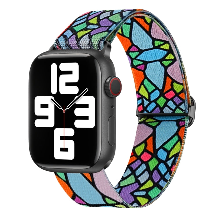 For Apple Watch 4 40mm Painted Pattern Nylon Replacement Watch Band(Geometric Rainbow) - Watch Bands by PMC TechLife | Online Shopping South Africa | PMC TechLife