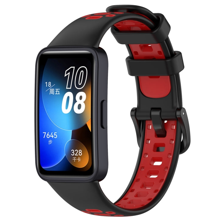 For Huawei Band 10 / 9 / 8 Two Color Silicone Watch Band(Black Red) - Watch Bands by PMC TechLife | Online Shopping South Africa | PMC TechLife | Buy Now Pay Later Mobicred