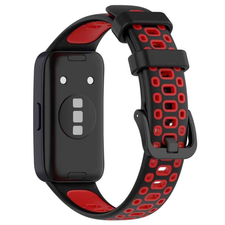 For Huawei Band 10 / 9 / 8 Two Color Silicone Watch Band(Black Red) - Watch Bands by PMC TechLife | Online Shopping South Africa | PMC TechLife | Buy Now Pay Later Mobicred