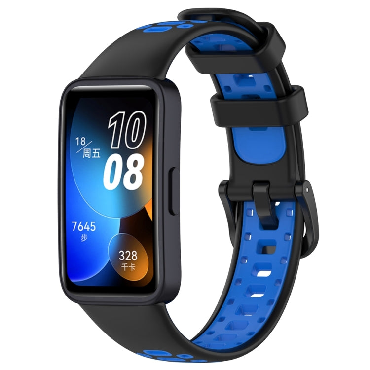 For Huawei Band 8 Two Color Silicone Replacement Watch Band(Black Blue) - Watch Bands by PMC TechLife | Online Shopping South Africa | PMC TechLife