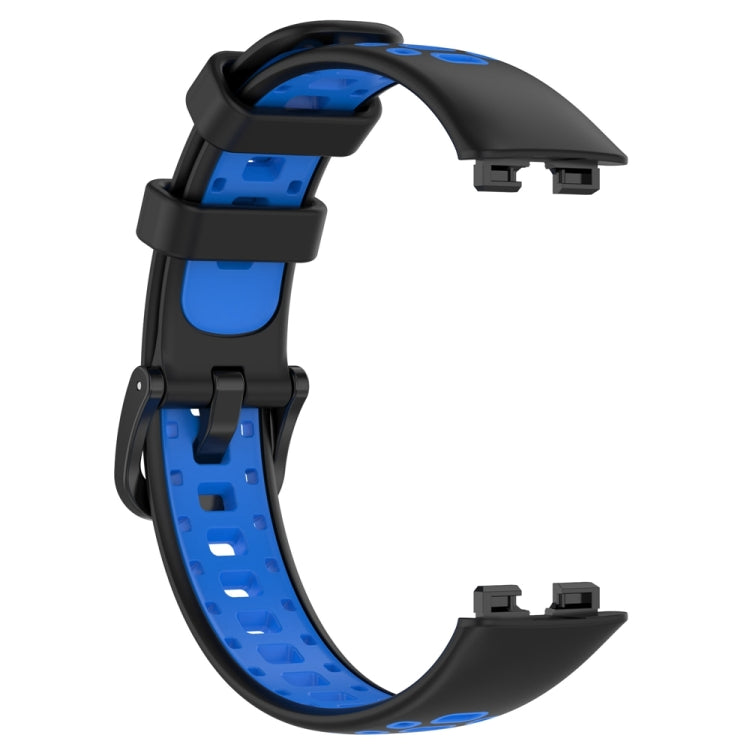 For Huawei Band 8 Two Color Silicone Replacement Watch Band(Black Blue) - Watch Bands by PMC TechLife | Online Shopping South Africa | PMC TechLife