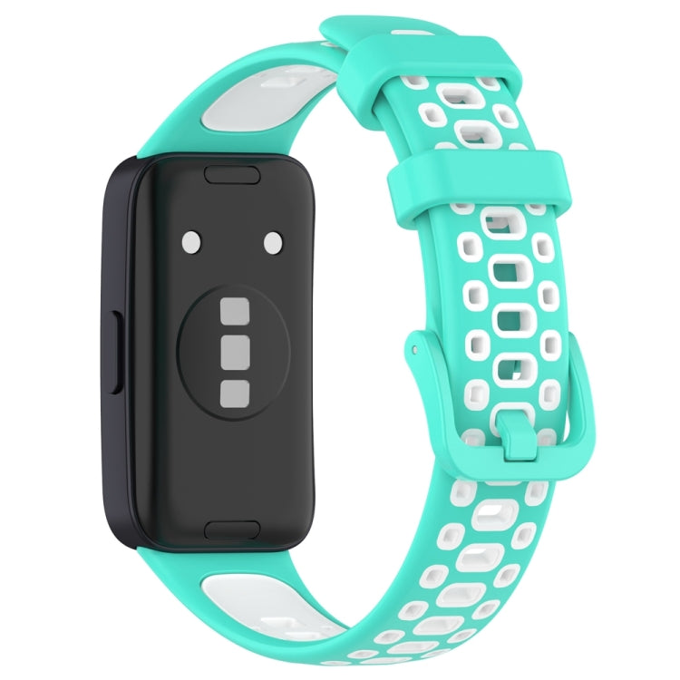 For Huawei Band 8 Two Color Silicone Replacement Watch Band(Cyan White) - Watch Bands by PMC TechLife | Online Shopping South Africa | PMC TechLife