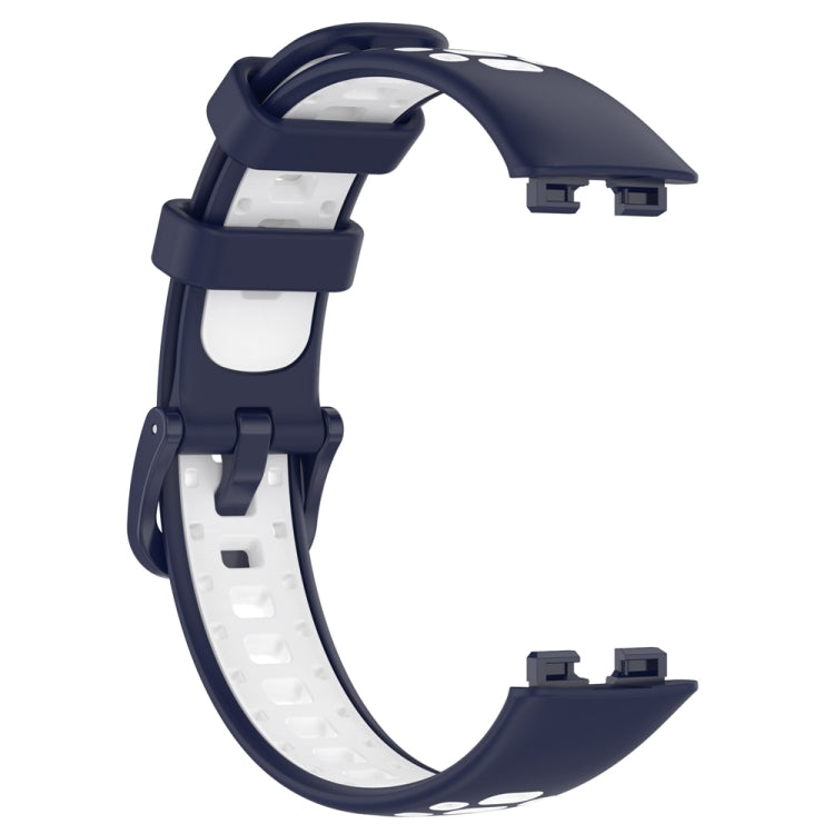 For Huawei Band 8 Two Color Silicone Replacement Watch Band(Midnight Blue White) - Watch Bands by PMC TechLife | Online Shopping South Africa | PMC TechLife