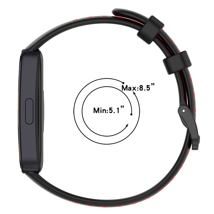 For Huawei Band 10 / 9 / 8 Two Color Silicone Watch Band(Black Red) - Watch Bands by PMC TechLife | Online Shopping South Africa | PMC TechLife | Buy Now Pay Later Mobicred