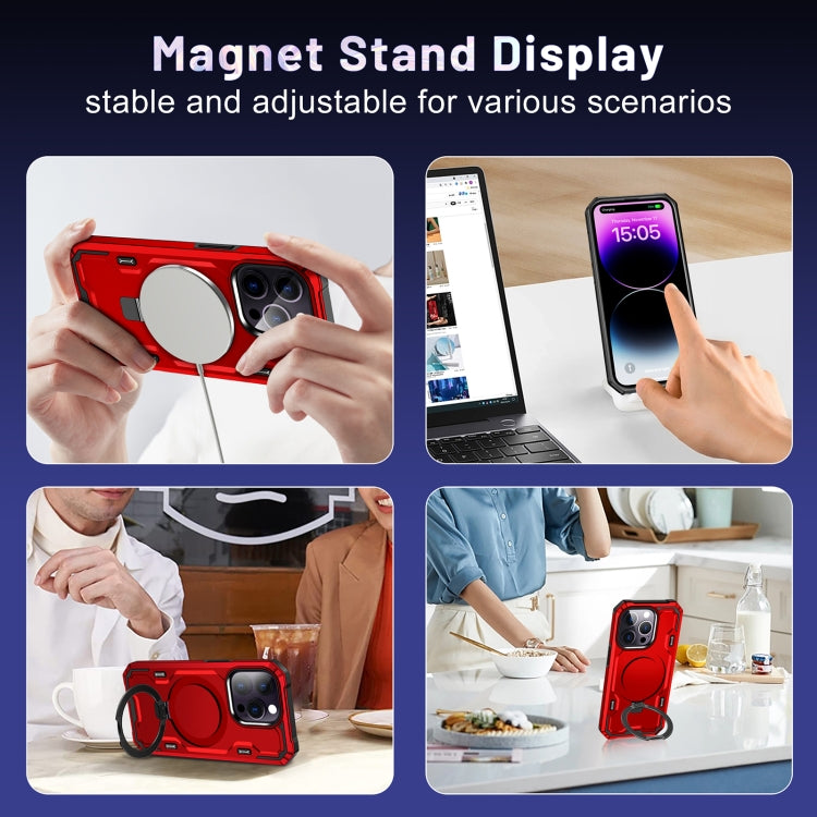 For iPhone 14 / 13 Patronus MagSafe Magnetic Holder Phone Case(Red) - free shipping - PMC TechLife - Order now!