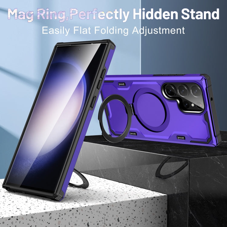 For Samsung Galaxy S23+ 5G Patronus MagSafe Magnetic Holder Phone Case(Purple) - Galaxy S23+ 5G Cases by PMC TechLife | Online Shopping South Africa | PMC TechLife