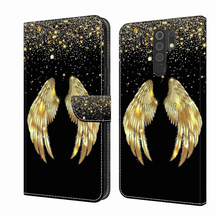 For Xiaomi Redmi 9 Crystal 3D Shockproof Protective Leather Phone Case(Golden Wings) - free shipping - PMC TechLife - Order now!
