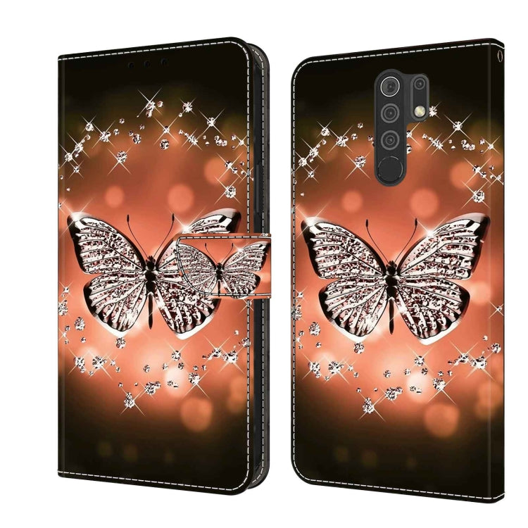 For Xiaomi Redmi 9 Crystal 3D Shockproof Protective Leather Phone Case(Crystal Butterfly) - free shipping - PMC TechLife - Order now!