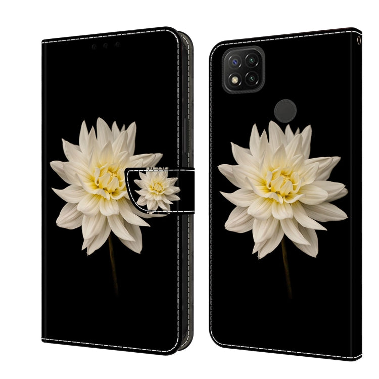 For Xiaomi Redmi 9C Crystal 3D Shockproof Protective Leather Phone Case(White Flower) - free shipping - PMC TechLife - Order now!