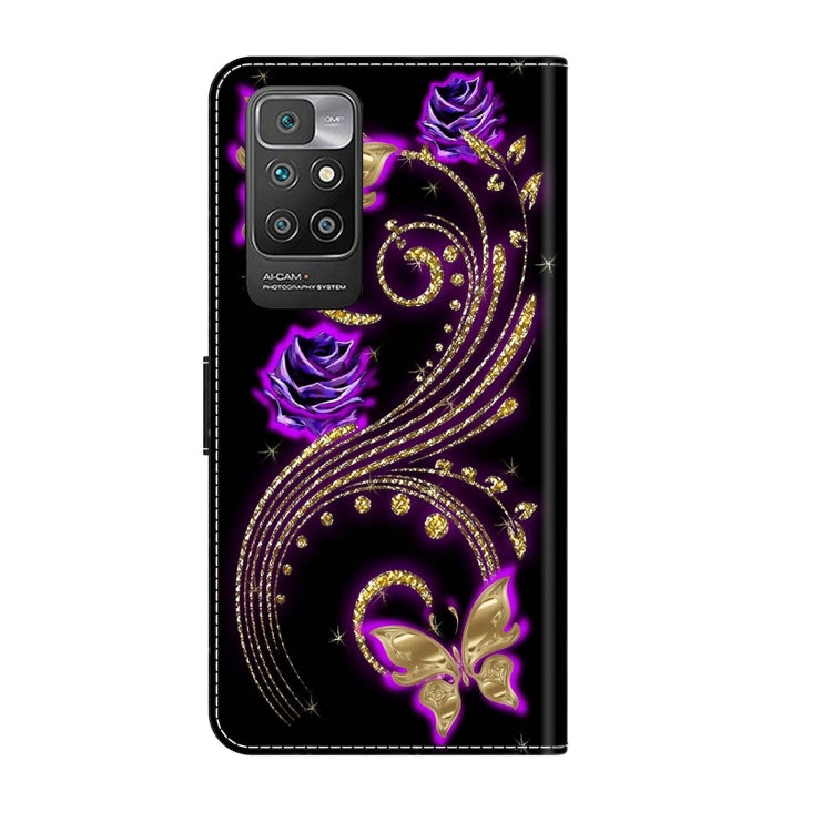For Xiaomi Redmi 10 Crystal 3D Shockproof Protective Leather Phone Case(Purple Flower Butterfly) - free shipping - PMC TechLife - Order now!