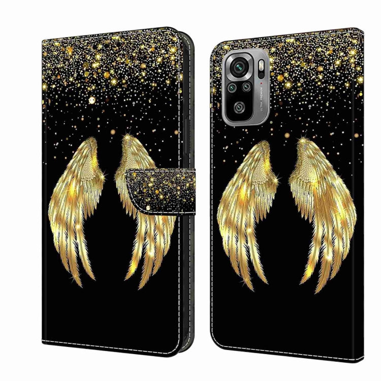 For Xiaomi Redmi Note 10 4G Crystal 3D Shockproof Protective Leather Phone Case(Golden Wings) - free shipping - PMC TechLife - Order now!