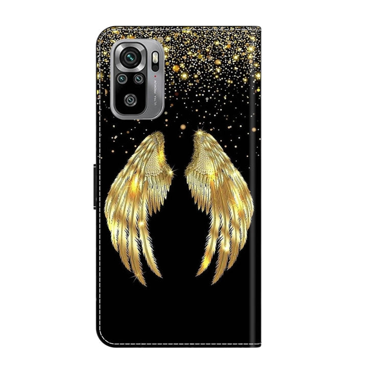 For Xiaomi Redmi Note 10 4G Crystal 3D Shockproof Protective Leather Phone Case(Golden Wings) - free shipping - PMC TechLife - Order now!