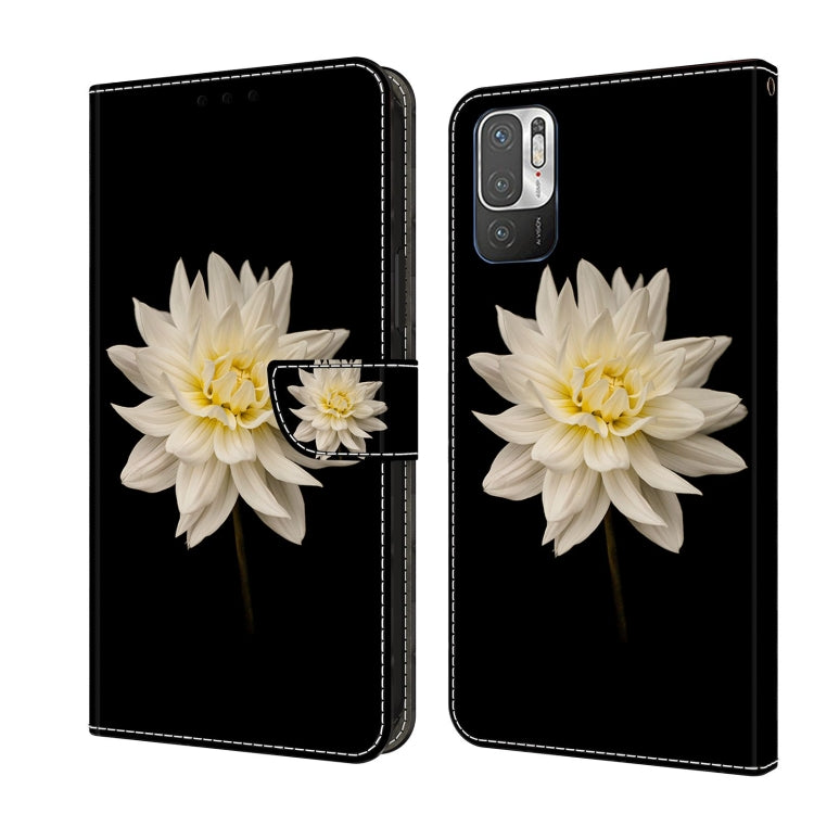 For Xiaomi Redmi Note 10 5G Crystal 3D Shockproof Protective Leather Phone Case(White Flower) - free shipping - PMC TechLife - Order now!