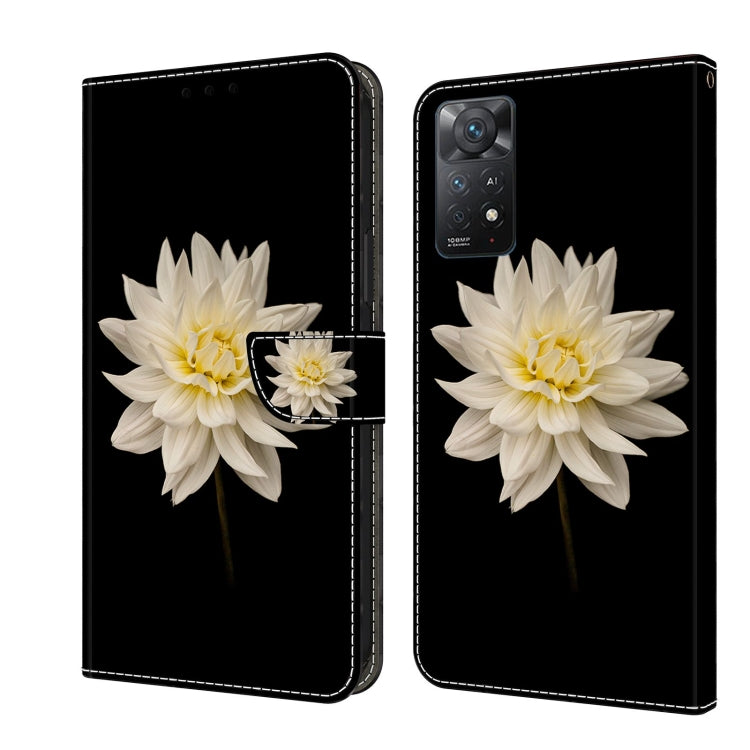 For Xiaomi Redmi Note 11 Pro 5G / 4G Global Crystal 3D Shockproof Protective Leather Phone Case(White Flower) - free shipping - PMC TechLife - Order now!