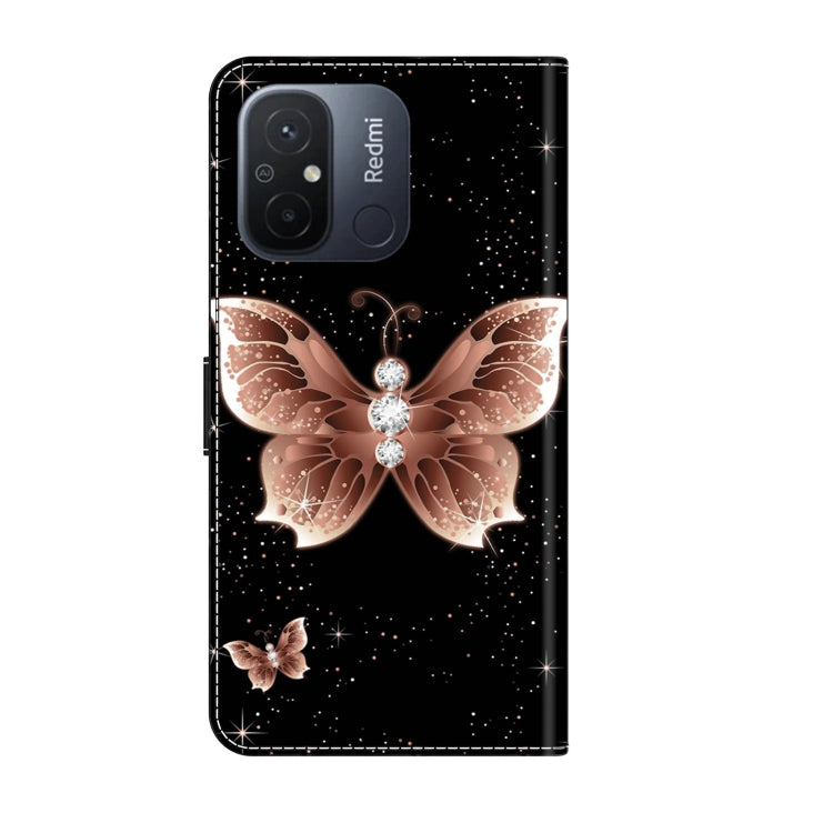 For Xiaomi Redmi 11A 4G / Redmi 12C Global Crystal 3D Shockproof Protective Leather Phone Case(Pink Diamond Butterfly) - free shipping - PMC TechLife - Order now!