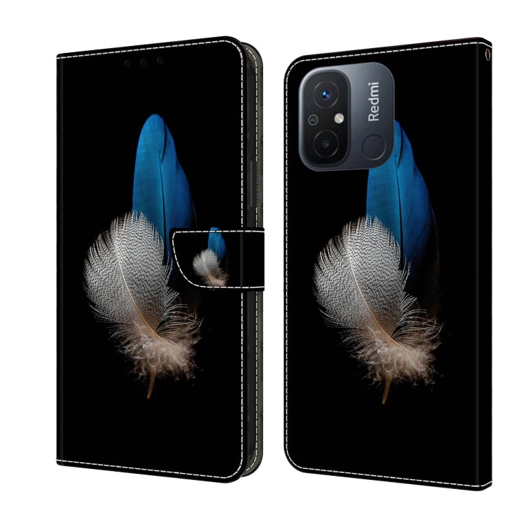 For Xiaomi Redmi 11A 4G / Redmi 12C Global Crystal 3D Shockproof Protective Leather Phone Case(Two Branches) - free shipping - PMC TechLife - Order now!