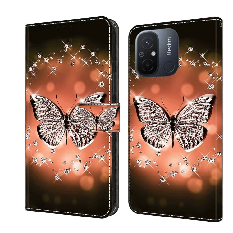 For Xiaomi Redmi 11A 4G / Redmi 12C Global Crystal 3D Shockproof Protective Leather Phone Case(Crystal Butterfly) - free shipping - PMC TechLife - Order now!