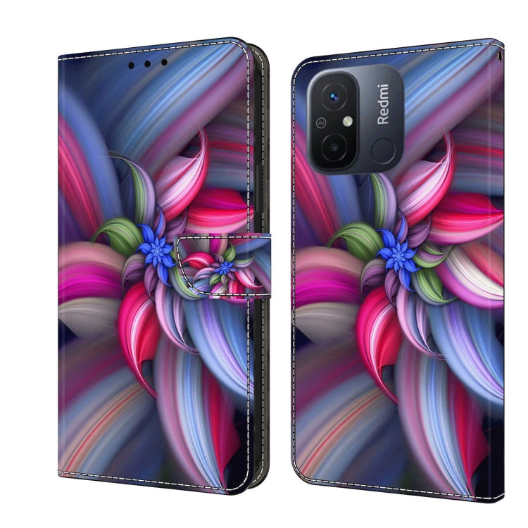 For Xiaomi Redmi 11A 4G / Redmi 12C Global Crystal 3D Shockproof Protective Leather Phone Case(Colorful Flower) - free shipping - PMC TechLife - Order now!