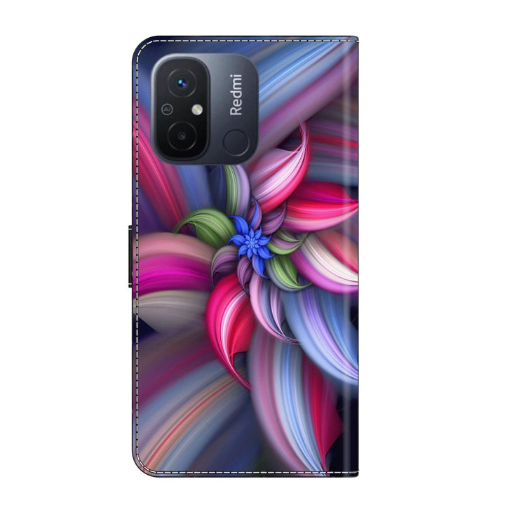 For Xiaomi Redmi 11A 4G / Redmi 12C Global Crystal 3D Shockproof Protective Leather Phone Case(Colorful Flower) - free shipping - PMC TechLife - Order now!