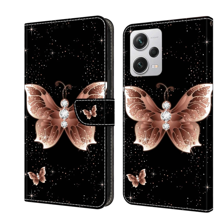 For Xiaomi Redmi Note 12 Pro+ Crystal 3D Shockproof Protective Leather Phone Case(Pink Diamond Butterfly) - free shipping - PMC TechLife - Order now!