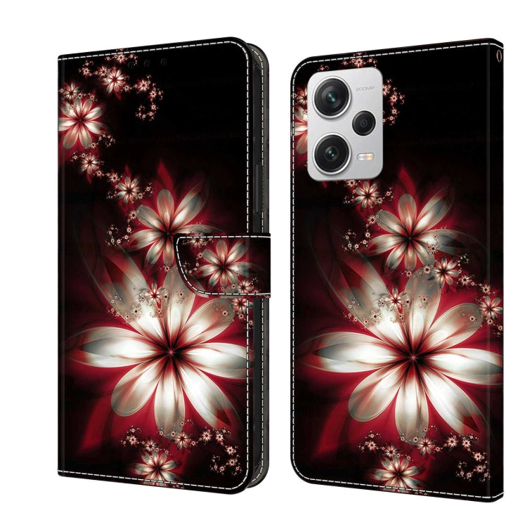 For Xiaomi Redmi Note 12 Pro+ Crystal 3D Shockproof Protective Leather Phone Case(Fantastic Flower) - free shipping - PMC TechLife - Order now!