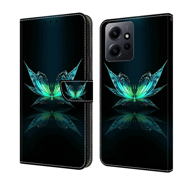 For Xiaomi Redmi Note 12 4G Crystal 3D Shockproof Protective Leather Phone Case(Reflection Dutterfly) - free shipping - PMC TechLife - Order now!
