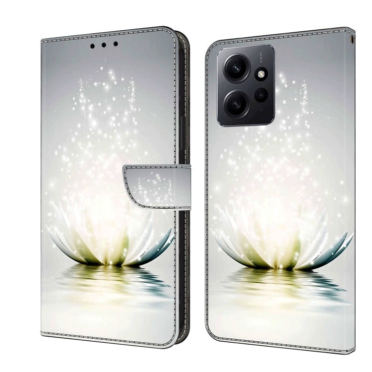 For Xiaomi Redmi Note 12 4G Crystal 3D Shockproof Protective Leather Phone Case(Light Lotus) - free shipping - PMC TechLife - Order now!