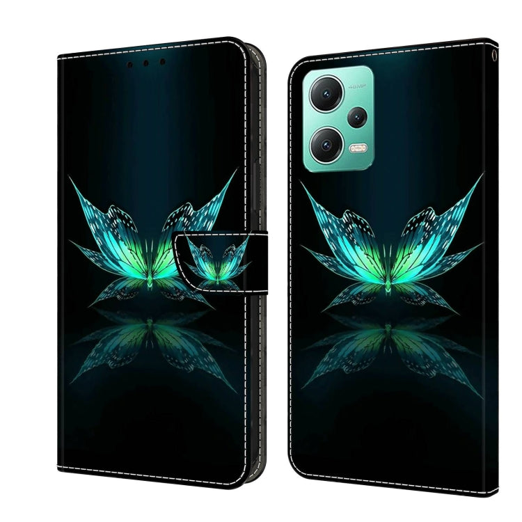 For Xiaomi Redmi Note 12 5G Global / Poco X5 Crystal 3D Shockproof Protective Leather Phone Case(Reflection Dutterfly) - free shipping - PMC TechLife - Order now!